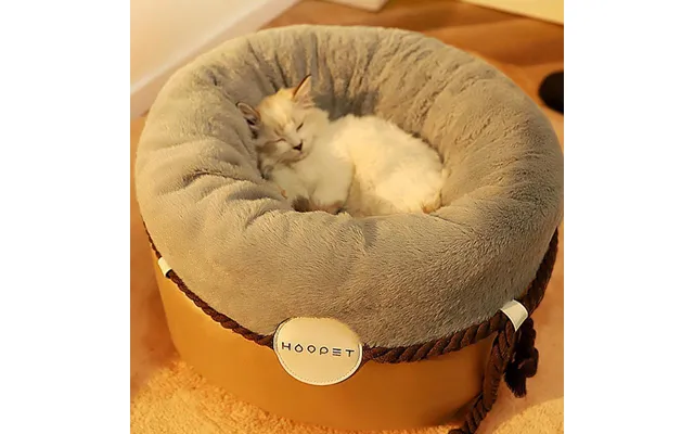 Closed Solid Color Pet Warm Cat Nest - Warm Yellow S