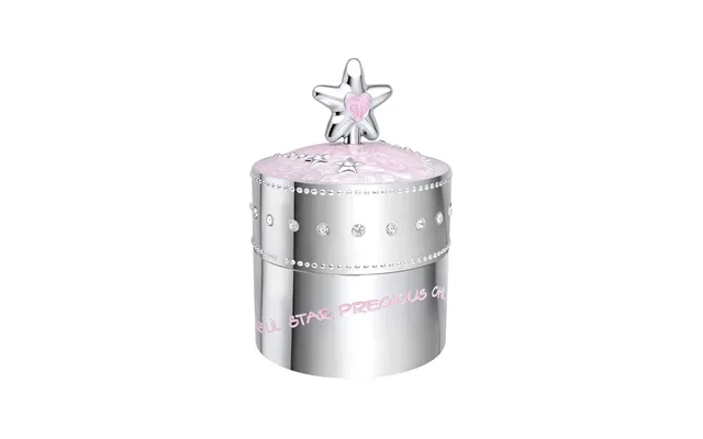 D For Diamond Pink Star Music Trinket Box With Crystal - Silver Plated