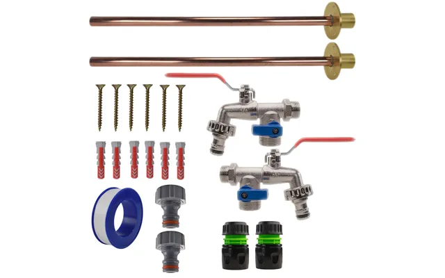 Double Lever Tap Basic Connection Kit X2 - Kit With Black Green Hose Connector