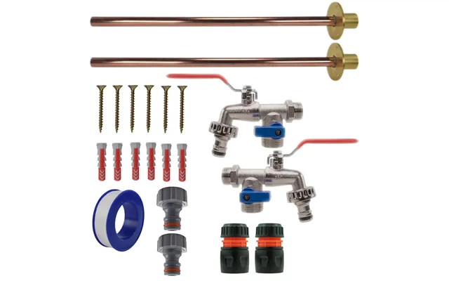 Double Lever Tap Basic Connection Kit X2 - Kit With Black Orange Hose Connector