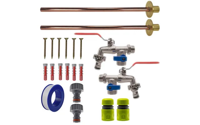 Double Lever Tap Basic Connection Kit X2 - Kit With Lime Line Hose Connector