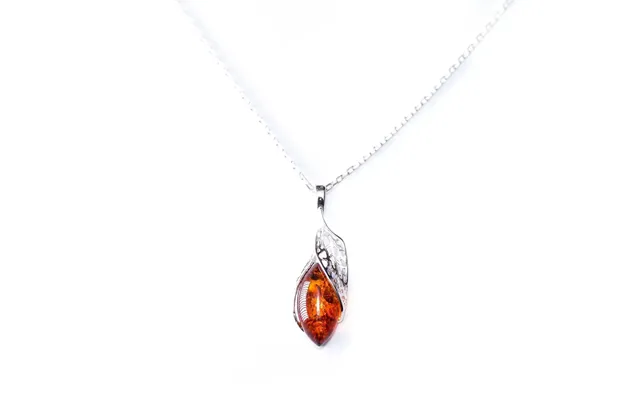 Fancy Top Amber & Silver Pendant