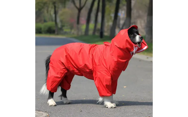 Four-legged All-inclusive Pet Waterproof Clothes - Red 14