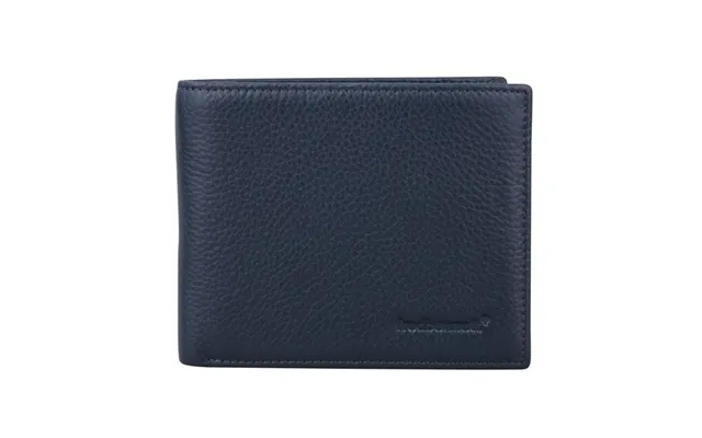 Fred Bennett Navy Blue Leather Wallet - Stainless Steel