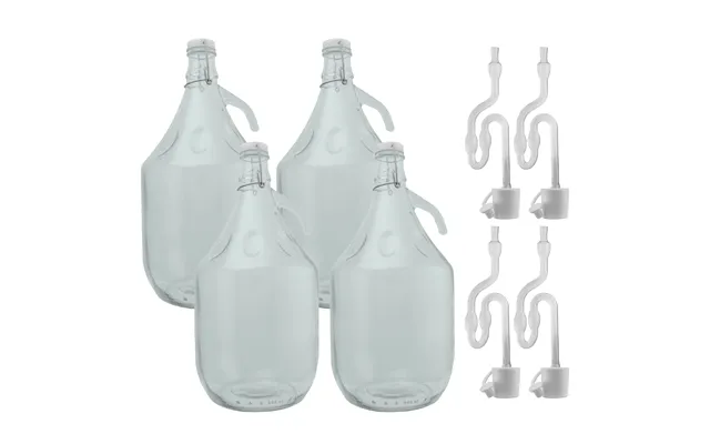 Glass Demijohn 5l 4 Pack Swing Top Cap - Airlock & Bung