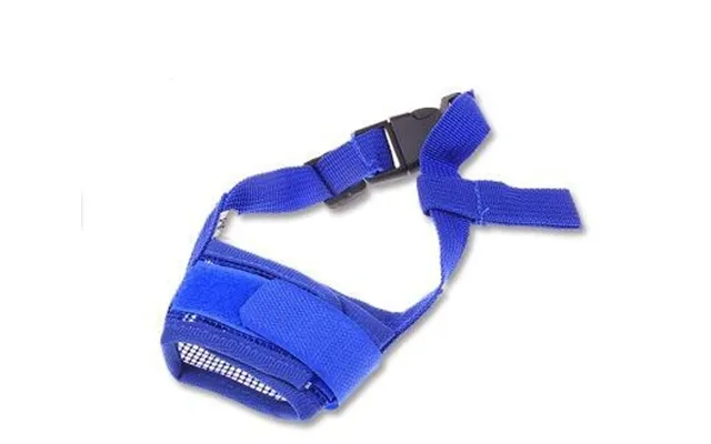 Magic Sticky Pet Nylon Mesh Dog Muzzle Cover - Blue 2xl