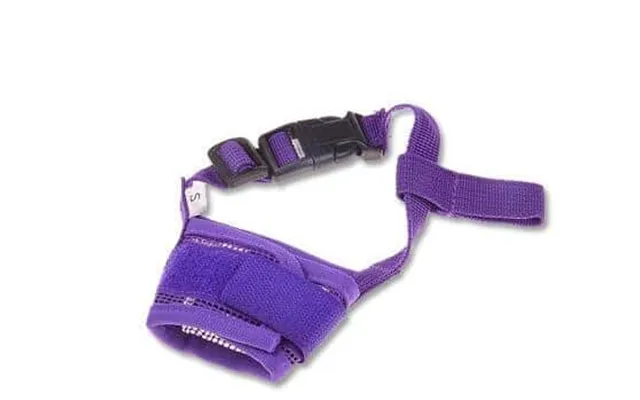 Magic Sticky Pet Nylon Mesh Dog Muzzle Cover - Purple M