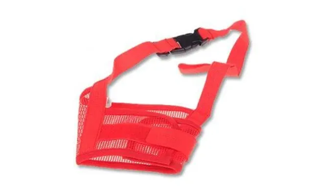 Magic Sticky Pet Nylon Mesh Dog Muzzle Cover - Red 2xl