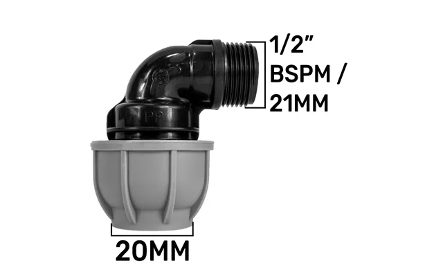 Mdpe Elbow 20mm - 1 2 Bspm