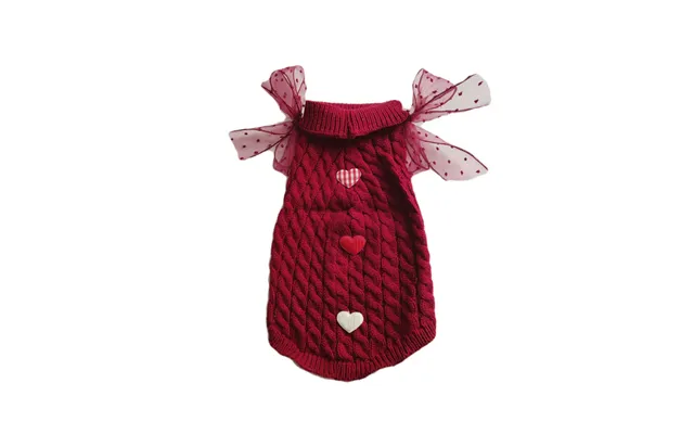 Mog Pet Super Cute Sweater New Year Warm Cat British Short Autumn And Winter Clothes - Wine Red S