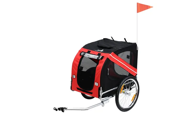 Pawhut Bicycle Pet Trailer In Steel Frame-red Black - Red, Black