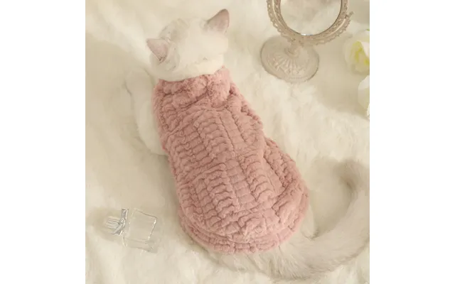 Pet Cat Clothes Fleece-lined Warm Anti-lint - Pink Velvet S