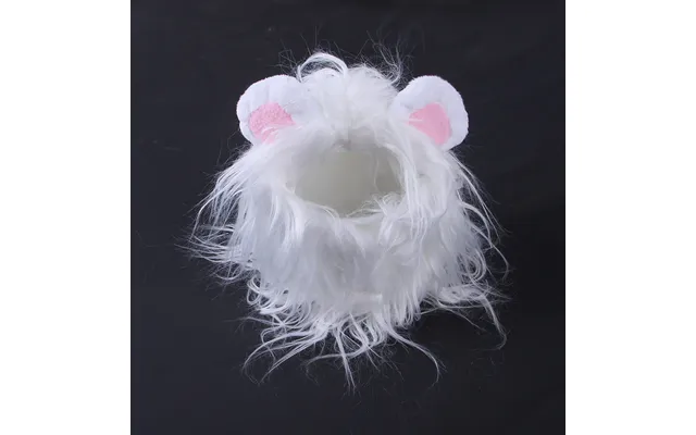 Pet Cat Headgear Wig Hat Pet Cat Funny Dress Up, Puppy Cat Cat Clothing Lion Headgear - White S