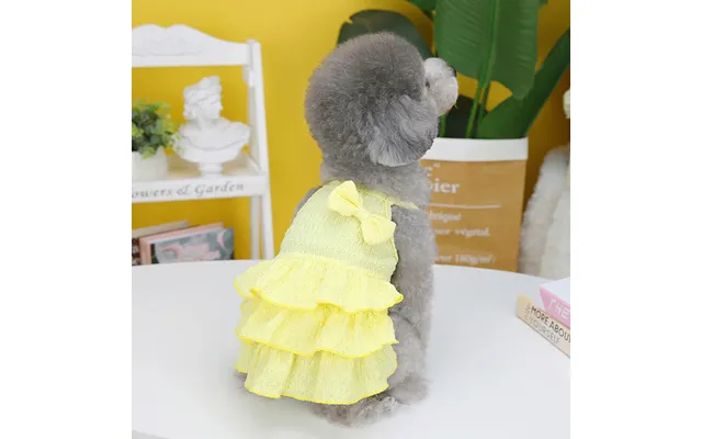 Pet Clothes Dog Skirt Candy Color Layers - Yellow S