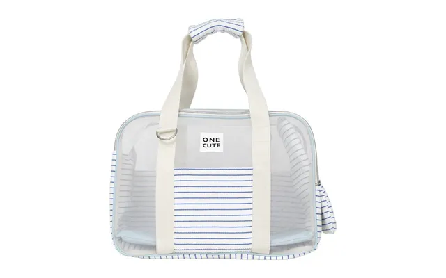 Pet Diaper Bag Blue And White Striped Breathable Shoulder Bag - Blue And White Stripes M