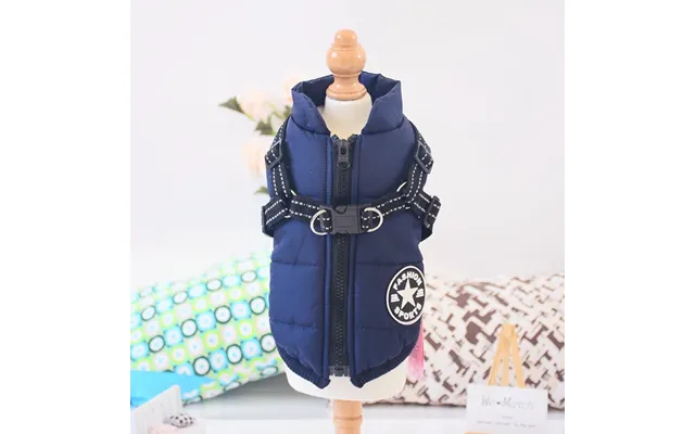 Pet Dog Clothes For Small Dogs Winter Warm Dog Hooded Coat Jackets Chihuahua Pug Outfits Puppy Cat Clothing - Blue L