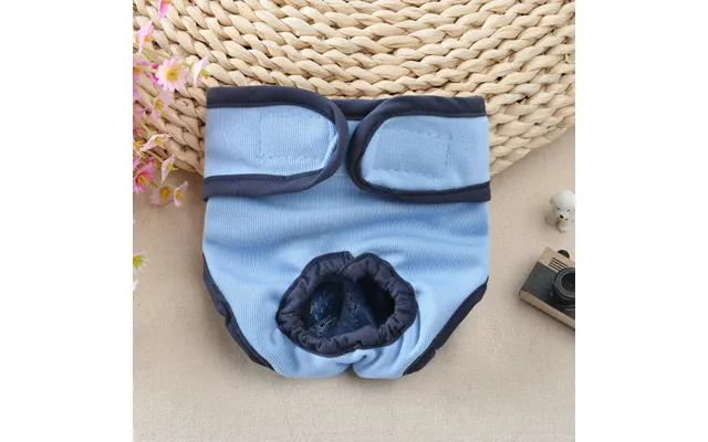 Pet Dog Velcro Underwear Small Medium Large Dog Walking Dog - Blue S