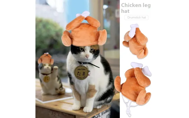 Pet Headgear Cute Dog Teddy Dress Up Sunflower Cat Headdress Wig Cat Headgear Hat - Chicken Leg Cap Average Size