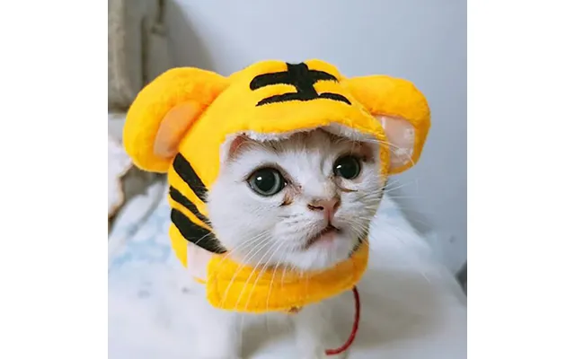 Pet Headgear Cute Dog Teddy Dress Up Sunflower Cat Headdress Wig Cat Headgear Hat - Tiger Average Size