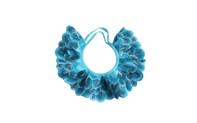 Pet Peacock Feather Lace Embroidered Lace Scarf - Blue