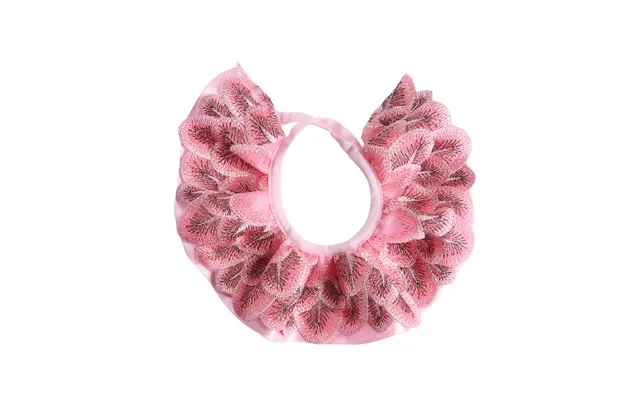 Pet Peacock Feather Lace Embroidered Lace Scarf - Pink