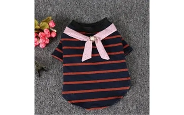 Pet Striped Cotton T-shirt - Navy Blue M