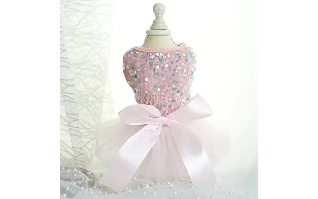 Pet Wedding Dress Dog Cat Skirt Sequin Gauze Dog Clothes - Pink Xl