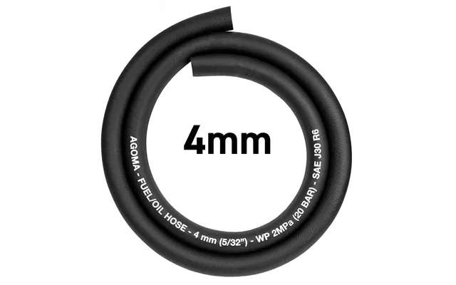Rubber 4mm Braided Fuel, Oil Hose Sae J30 R6 - 1m