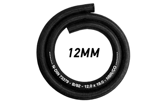 Rubber Reinforced With A Heat Resistant Textile Braid 12mm 18mm - 1 Coil Of 50m