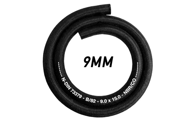 Rubber Reinforced With A Heat Resistant Textile Braid 9mm 15mm - 1m