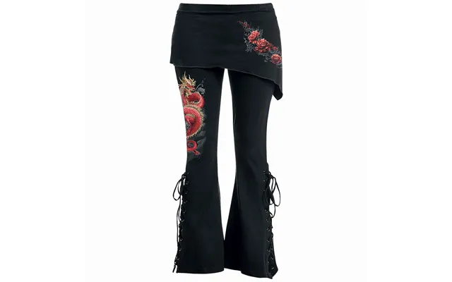 Shenlong - 2in1 Boot-cut Leggings With Micro Slant Skirt