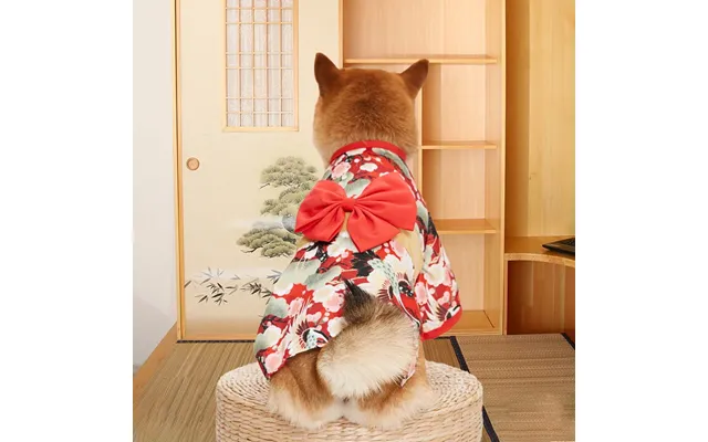 Shiba Inu Dog Clothes Thin Spring And Summer Kimono - Red Xl