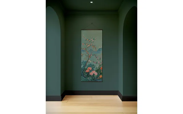 Teal Chinoiserie Tapestry - Black Single