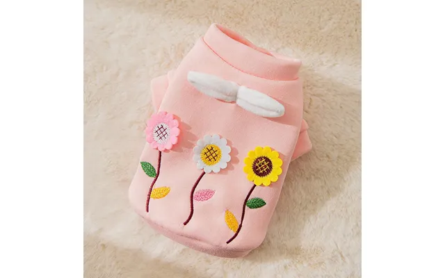 Three-dimensional Flower Sweater Small Pet Clothing - Pink L