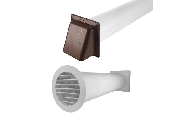 Through Wall Ventilation Kit Round Louvre Vent Vc-kro0184 With Brown External Vent