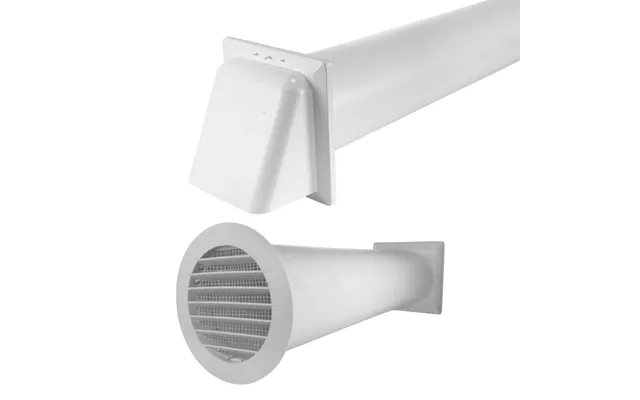 Through Wall Ventilation Kit Round Louvre Vent Vc-kro0184 With White External Vent