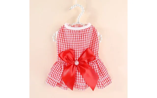 Vertical Striped Butterfly Skirt Pet Cat Dog - Red Plaid S