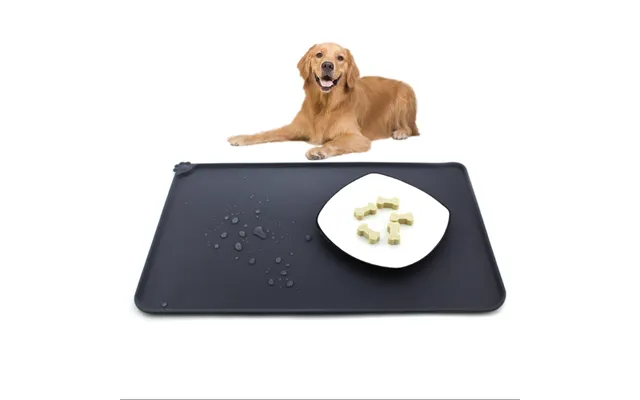 Waterproof Pet Mat For Dogs And Cats Pure Color Silicone Pet Food Mat - Black