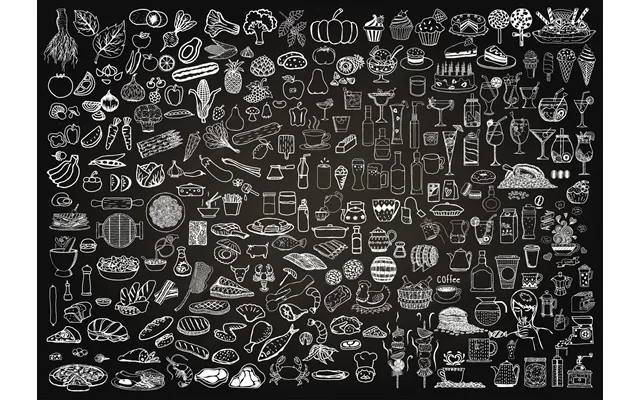 Chalkboard Doodles Splashback - Custom Size