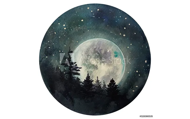 Night Sky Illustration Splashback - Custom Size