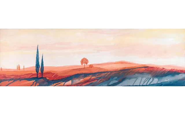 Painted Tuscan Landscape Splashback - Custom Size