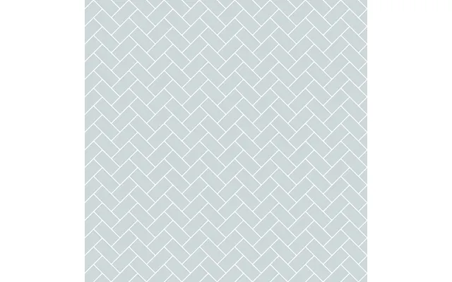 Powdered Blue Printed Herringbone Splashback - Custom Size