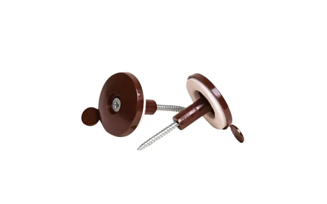 10mm Twin Wall Fixing Buttons With Screws 10 Pack - Brown