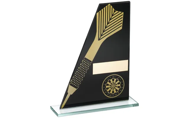 Glass Award - Black Glass With Dart And Dartboard