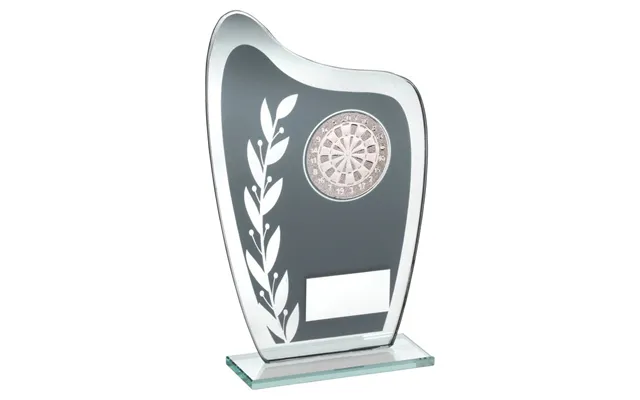 Glass Award - Silver Wave With Dartboard Trophy