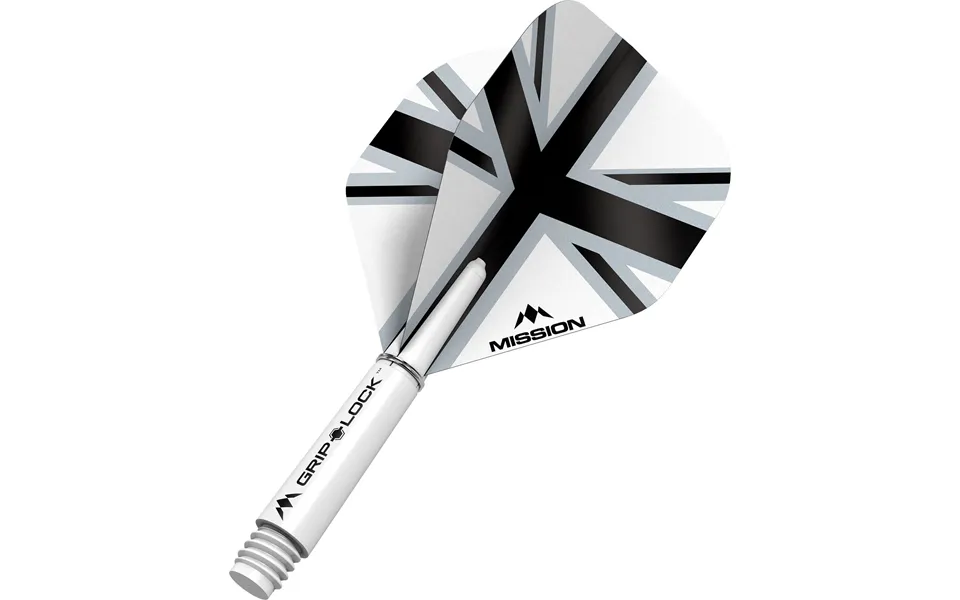 Mission Alliance White Dart Flights Combo With Griplock Shafts - Black Short