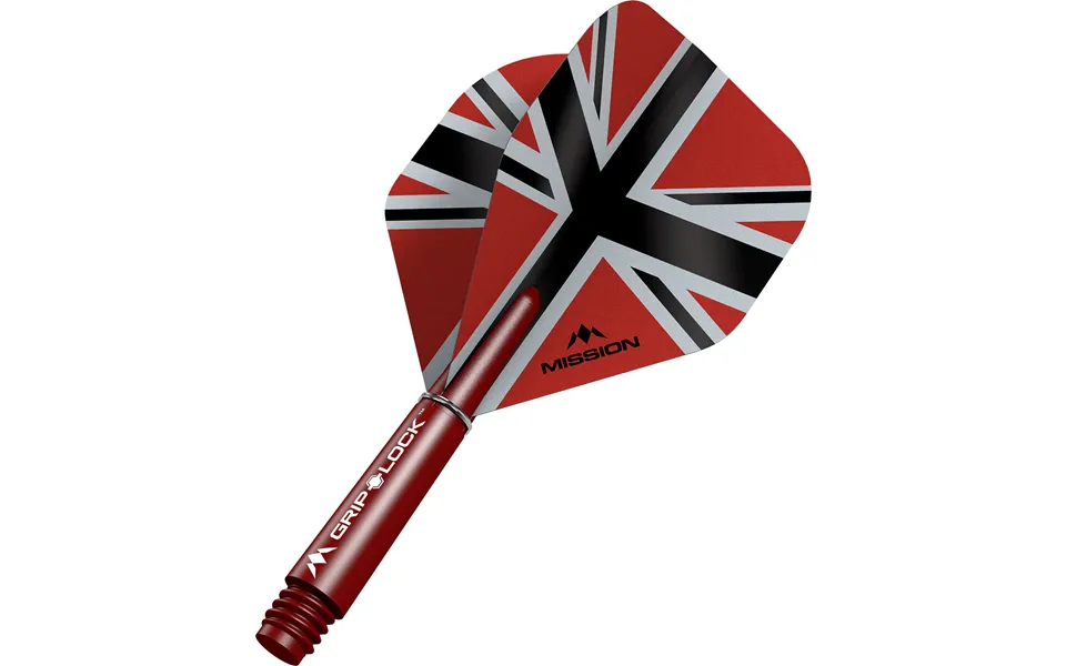 Mission Alliance X Black No2 Dart Flights Combo With Griplock Shafts - Red Medium