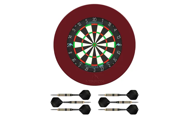 Mission Samurai Infinity Dartboard Set - Dart Board, Surround & 2 Sets Of Brass Darts