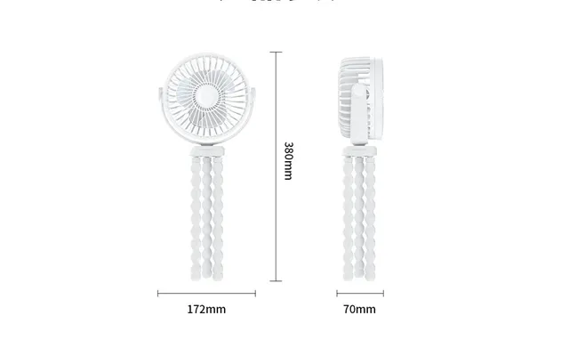 Deerrun Battery Powered Treadmill Fan - Flexible Tripod Clip-on Fan
