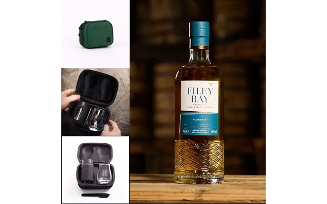 Filey Bay Flagship, Travel Flask & Glass Gift - Forest Green